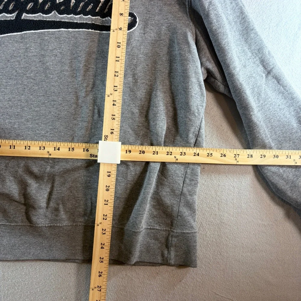 Aeropostale Mens XL Gray Chenille Script Logo Crewneck Sweatshirt Pullover